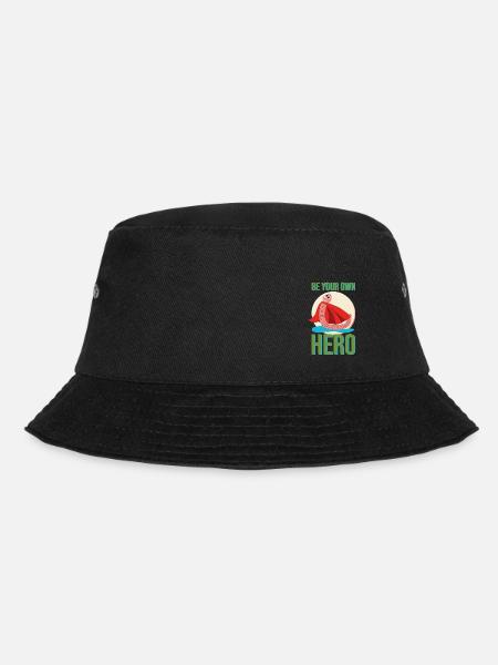Regenwurm Superheld Held Hero Cape Pfütze Geschenk - Bucket Hat - Schwarz