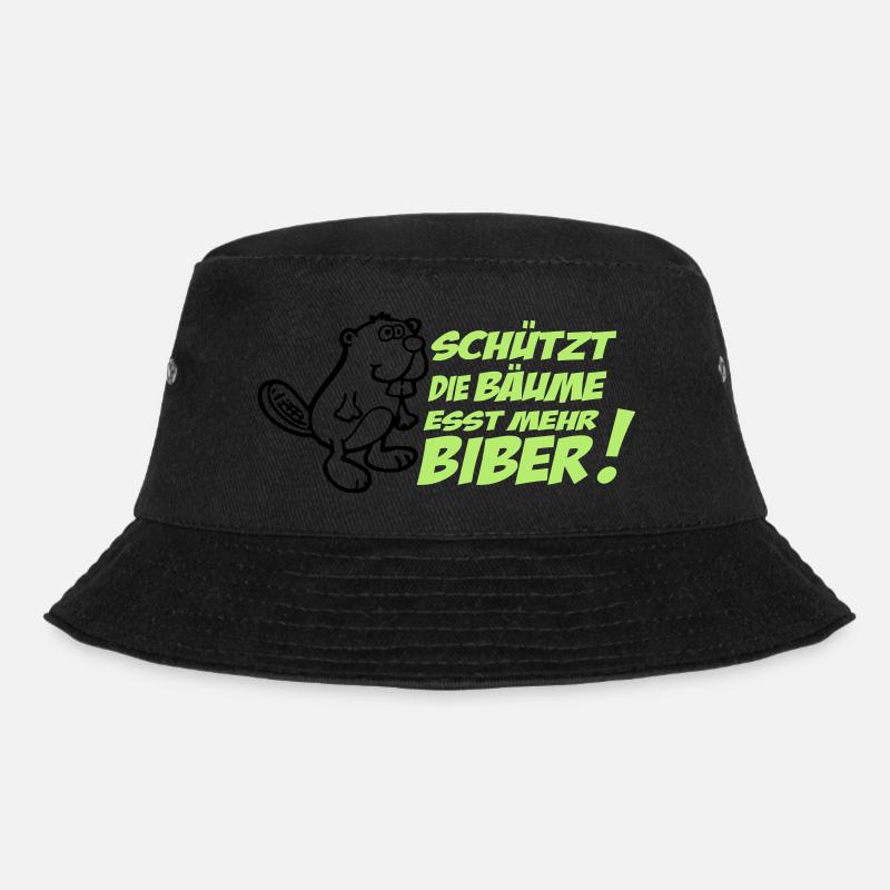 Schützt die Bäume - esst mehr Biber! - Bucket Hat - Schwarz