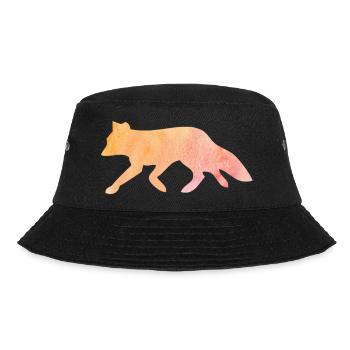 Fuchs Silhouette Wasserfarbe Geschenk T-Shirts - Bucket Hat - Schwarz - Vorne - Lela (165cm)