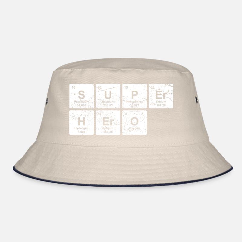 Nerd superhero periodic table elements gift Bucket Hat