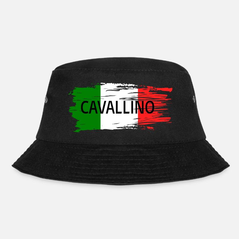 Cavallino on flag - Bucket Hat - black