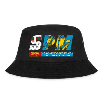 SPM flag flag Saint Pierre and Miquelon Island - Bucket Hat - black - Front - Lela (165cm)