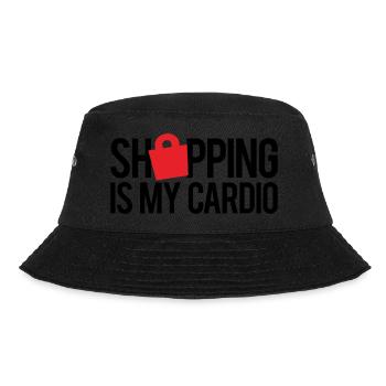 EINKAUFEN IST MEIN CARDIO - Bucket Hat - Schwarz - Vorne - Lela (165cm)