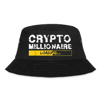 Crypto Millionaire Bitcoin T Shirt Trading - Bucket Hat - Schwarz - Vorne - Lela (165cm)
