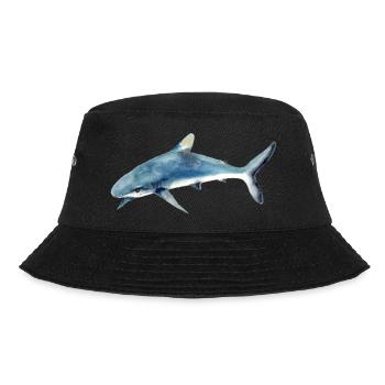 Predator Shark Watercolor Watercolor Shirt - Bucket Hat - black - Front - Lela (165cm)