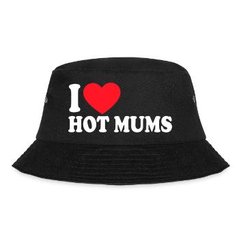Ich liebe heiße Mütter, Mamas schönes Geschenk - Bucket Hat - Schwarz - Vorne - Lela (165cm)