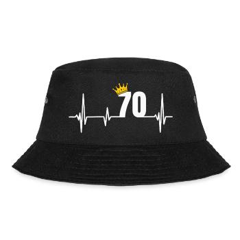 70th birthday 70 years anniversary Herzschlag Krone - Bucket Hat - black - Front - Lela (165cm)