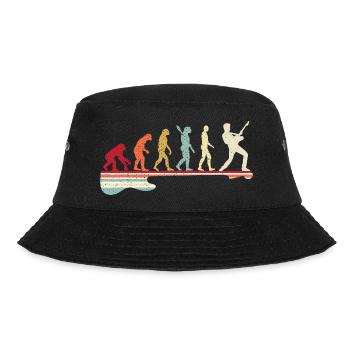 Evolution to guitarist, I like notes and music - Bucket Hat - black - Front - Lela (165cm)