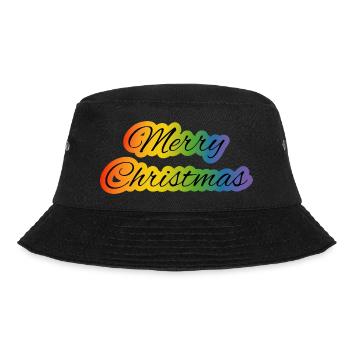 LGBT lgbtqi queer merry christmas rainbow - Bucket Hat - black - Front - Lela (165cm)