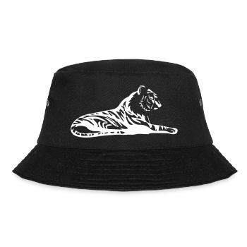 Eleganter Tiger mit Tribal-Design - Bucket Hat - Schwarz - Vorne - Lela (165cm)