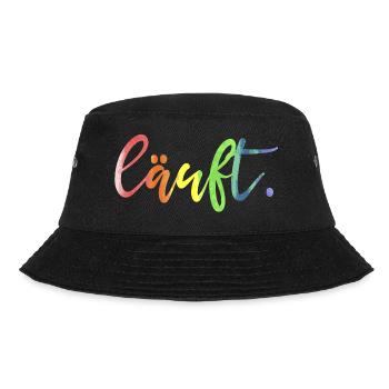 Läuft Läufer Geschenk Regenbogen Farben - Bucket Hat - Schwarz - Vorne - Lela (165cm)