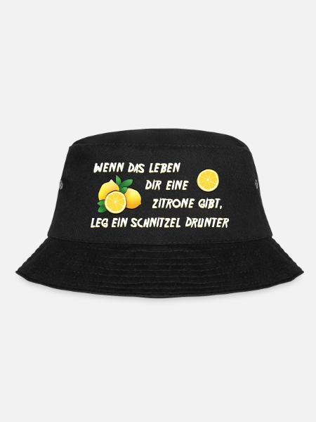 Zitrone - Bucket Hat - Schwarz