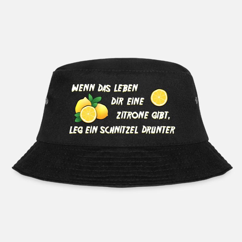 Zitrone - Bucket Hat - Schwarz