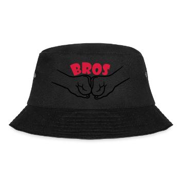 Bros Team Fäuste - Bucket Hat - Schwarz - Vorne - Lela (165cm)