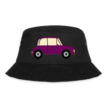 Car in purple - Bucket Hat - black - Front - Lela (165cm)