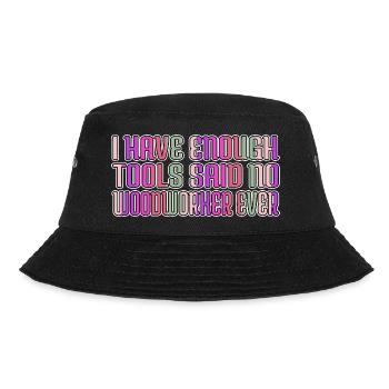 forester quote jokes tree chop wood sayings - Bucket Hat - Schwarz - Vorne - Lela (165cm)