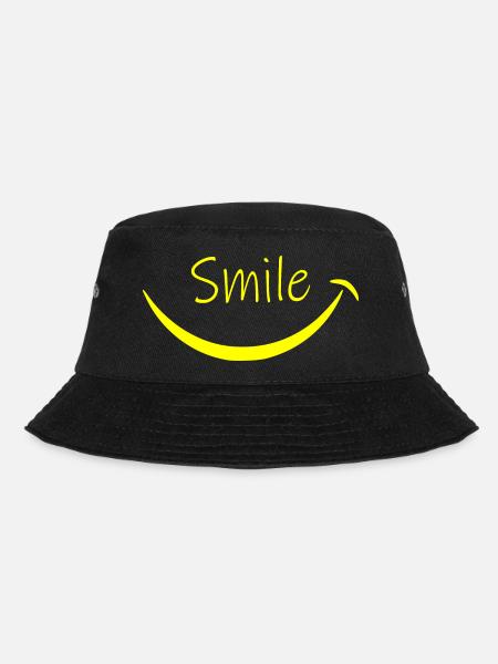 Smile - Bucket Hat - Schwarz