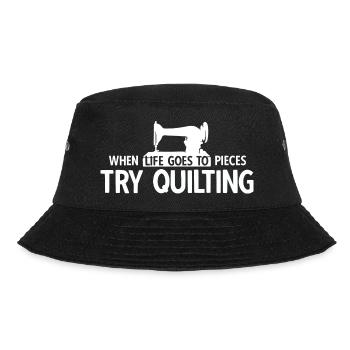 Quilten von Tagesdecken - Bucket Hat - Schwarz - Vorne - Lela (165cm)