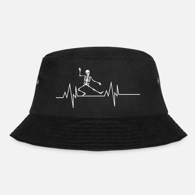 Dancing Halloween Skeleton Heartbeat - Bucket Hat - black