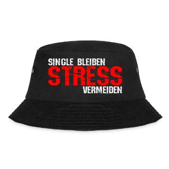 Single Bleiben Stress Vermeiden - Solo Trennung Ic - Bucket Hat - Schwarz - Vorne - Lela (165cm)