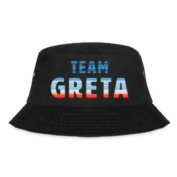 Team Greta | Warming Stripes - Bucket Hat - Schwarz - Vorne - Lela (165cm)