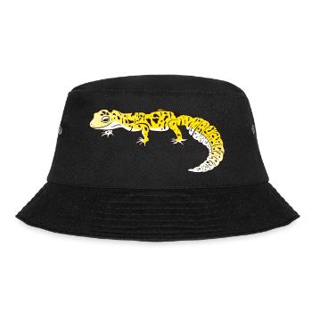 Leopardgecko Eidechse Reptilien Herpetologe - Bucket Hat - Schwarz - Vorne - Lela (165cm)