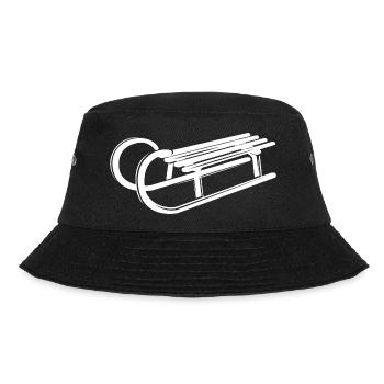Schlitten Illustration Grafik Symbol Schnee Winter - Bucket Hat - Schwarz - Vorne - Lela (165cm)