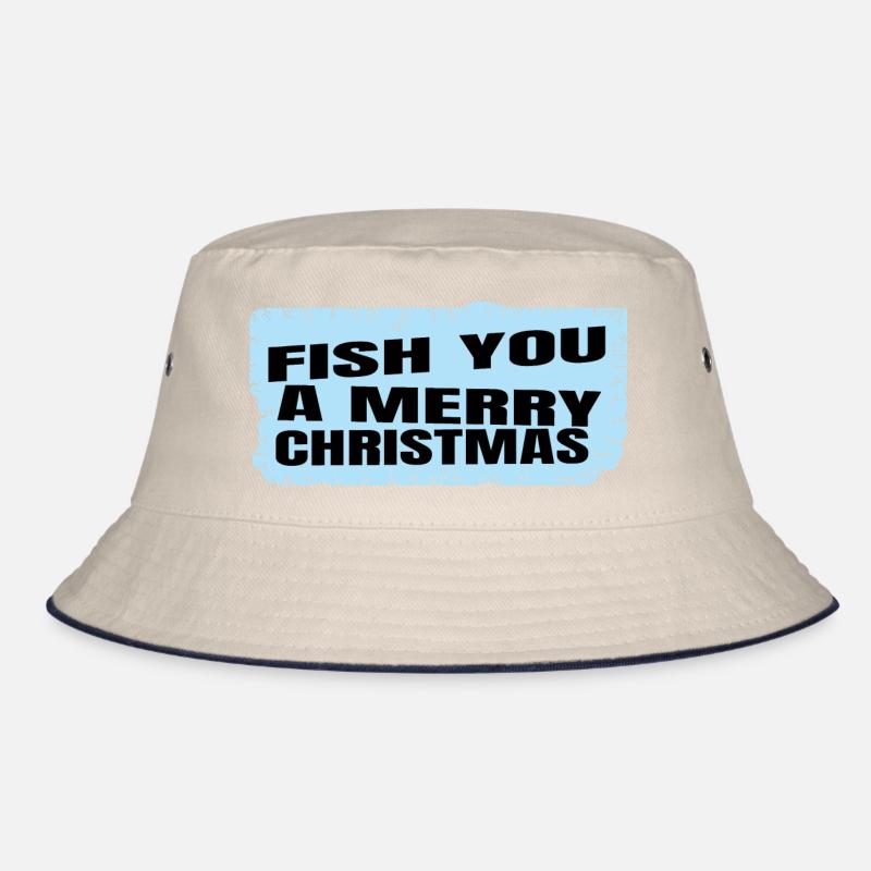 Beards Computer Birthday Present Fish Head Bucket Hat