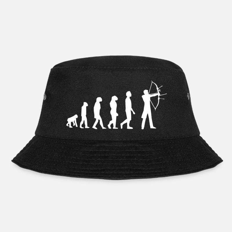 Evolution des Bogenschießens - Bucket Hat - Schwarz