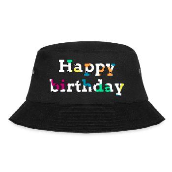 Alles Gute zum Geburtstag! - Bucket Hat - Schwarz - Vorne - Lela (165cm)