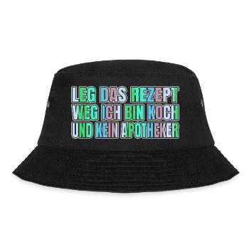 berufung küchenhilfe weihnachten veganer grillen - Bucket Hat - Schwarz - Vorne - Lela (165cm)