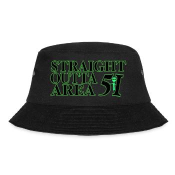 Straight Outta Area 51 - Bucket Hat - Schwarz - Vorne - Lela (165cm)