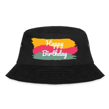 ALLES GUTE ZUM GEBURTSTAG. ALLES GUTE ZUM GEBURTSTAG. JAHRESTAG. - Bucket Hat - Schwarz - Vorne - Lela (165cm)