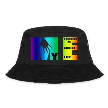 Manifest von mir: Wahl, Entscheidung, Leben - Bucket Hat - Schwarz - Vorne - Lela (165cm)