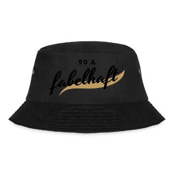 90. Geburtstag, 90 & fabelhaft - Bucket Hat - Schwarz - Vorne - Lela (165cm)