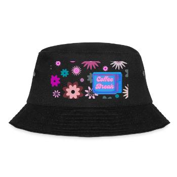 Coffee Break im Stil der 60er / Sweet sixties - Bucket Hat - Schwarz - Vorne - Lela (165cm)