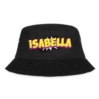 Isabella benutzerdefinierter Name Comic-Stil Pop-Art, - Bucket Hat - Schwarz - Vorne - Lela (165cm)