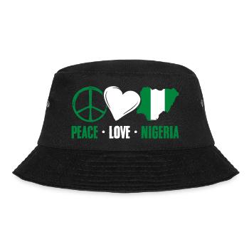 Peace Love Cool Nigeria For Nigerian People - Bucket Hat - black - Front - Lela (165cm)