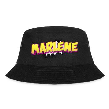 Marlene benutzerdefinierter Name Comic-Stil Pop-Art, - Bucket Hat - Schwarz - Vorne - Lela (165cm)