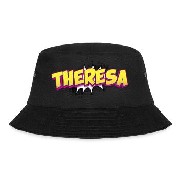 Theresa Benutzerdefinierter Name Comic-Buch-Stil Pop-Art, - Bucket Hat - Schwarz - Vorne - Lela (165cm)