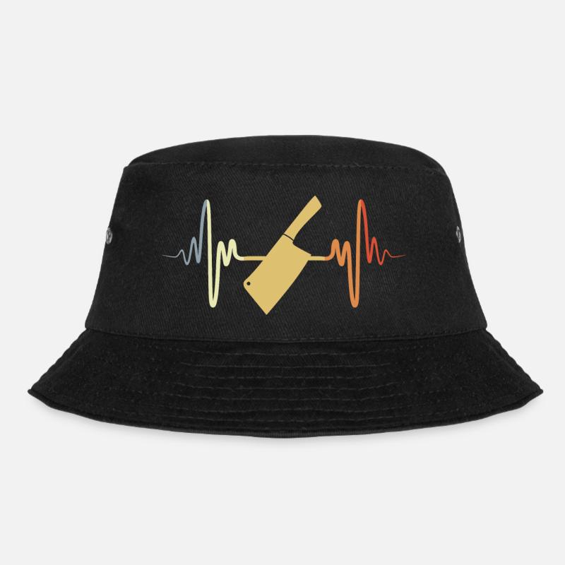 Hackbeil EKG Herzlinie - Bucket Hat - Schwarz