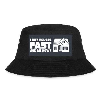 Ich Kaufe Häuser Schnell Immobilien Investor Agent - Bucket Hat - Schwarz - Vorne - Lela (165cm)