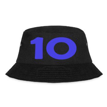 10. 10 JAHRE. 10-JÄHRIGES JUBILÄUM. 10-JÄHRIGES JUBILÄUM. - Bucket Hat - Schwarz - Vorne - Lela (165cm)