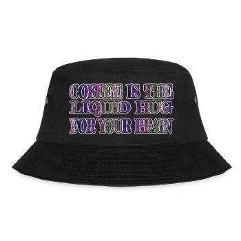 gift sayings coffeebean funny morning happy - Bucket Hat - Schwarz - Vorne - Lela (165cm)