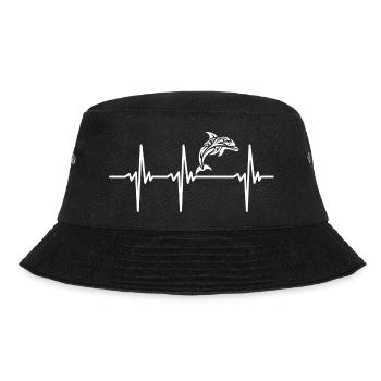 Herzschlag für springende tribal Delfine - Bucket Hat - Schwarz - Vorne - Lela (165cm)