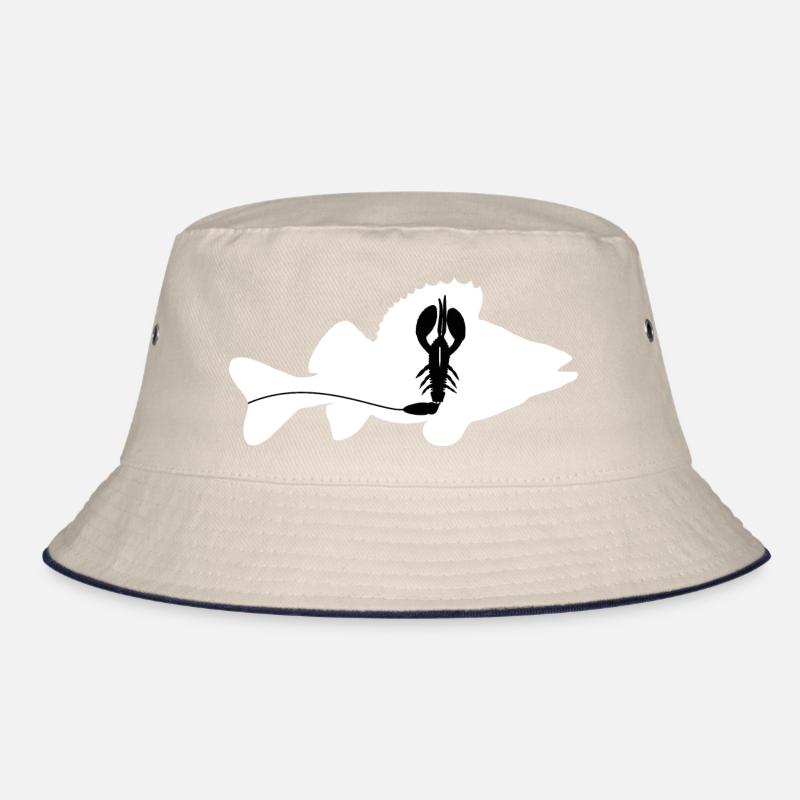 Perch with Creature Bait - white Bucket Hat