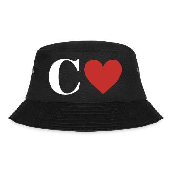 Letter c red heart - Bucket Hat - black - Front - Lela (165cm)