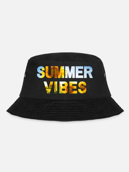 Summer Vibes Sunflower - Bucket Hat - Schwarz