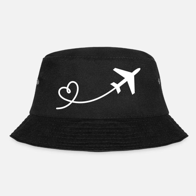 Flugzeug Herz - Bucket Hat - Schwarz