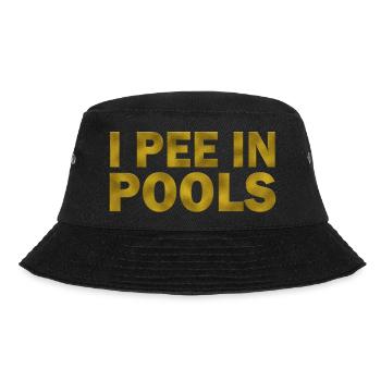 I Pee In Pools - Bucket Hat - Schwarz - Vorne - Lela (165cm)